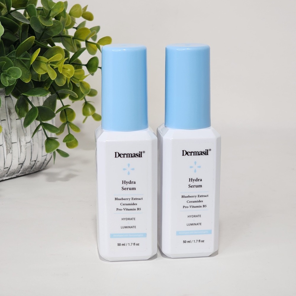 Dermasil Hydra Serum Face Moisturizer Blueberry Ceramides B5 ~ 1.7 fl oz ~ 2Pack